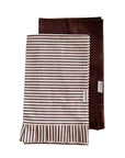 Brown + White Striped Ruffle Dishtowels