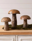 Carved Mushroom Decor