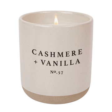 Cashmere + Vanilla Stoneware Candle - Cream