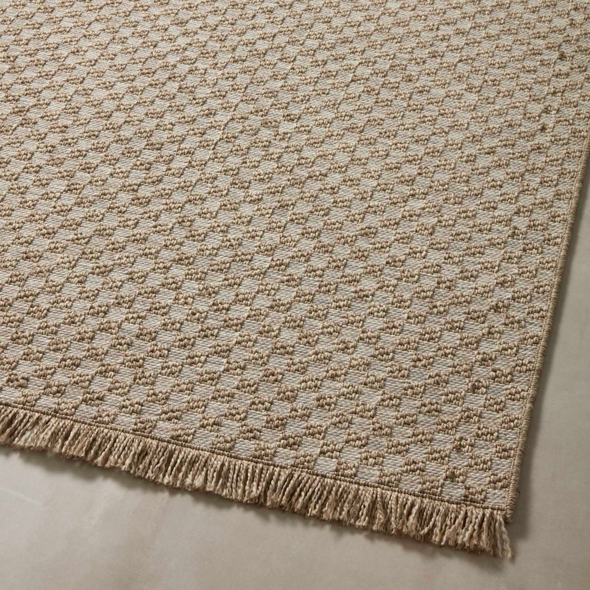 Dawn Indoor/Outdoor Rug | Natural Checkered