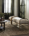 Demi Accent Bench | Beige Shearling