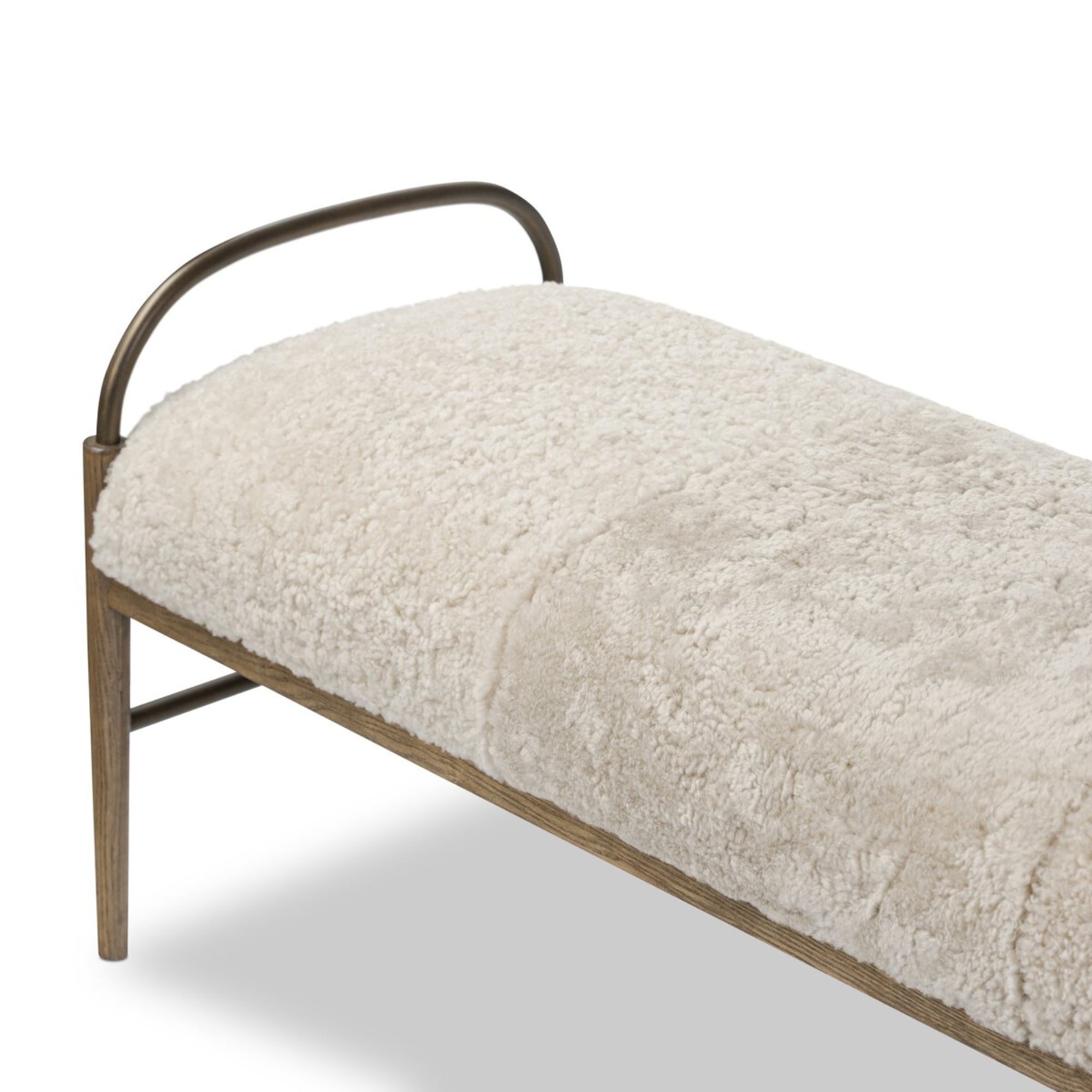 Demi Accent Bench | Beige Shearling