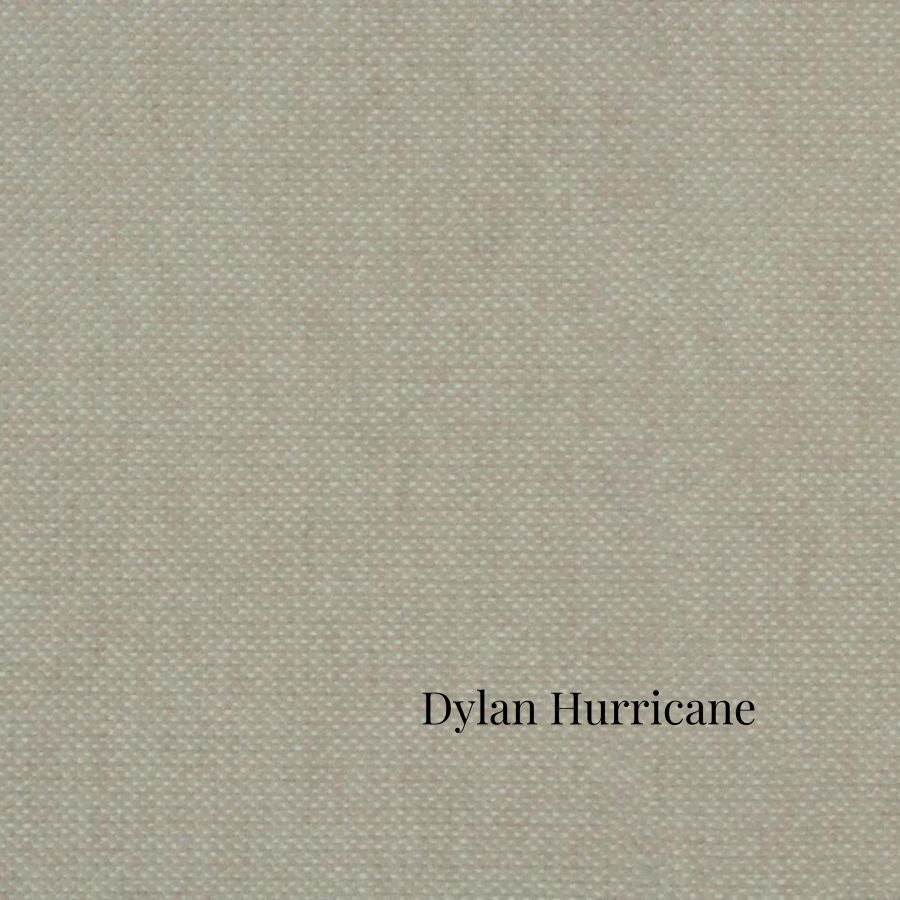 Textured beige fabric swatch with 'Dylan Hurricane' label in St. Albert