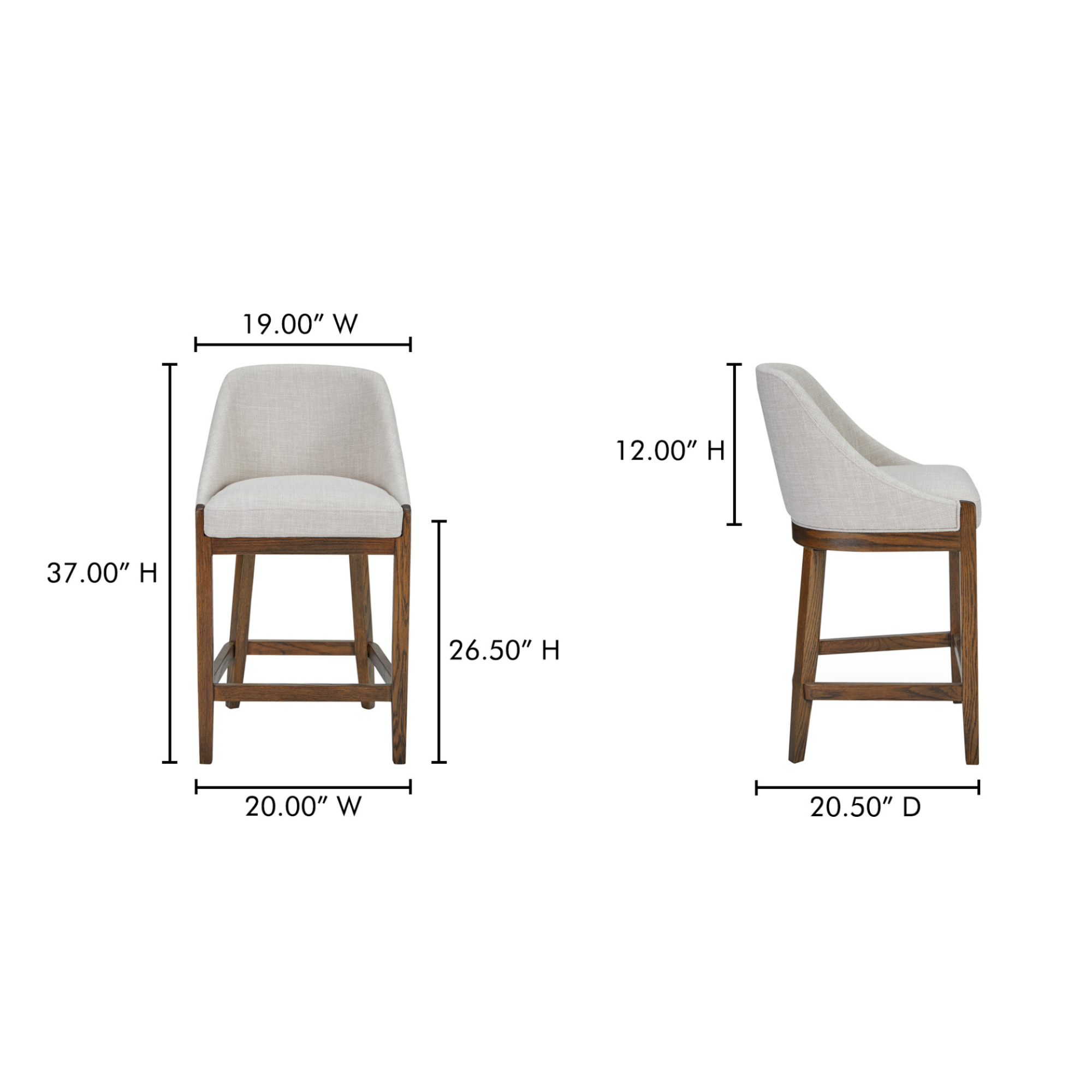 Edward Counter Stool | Heather Beige