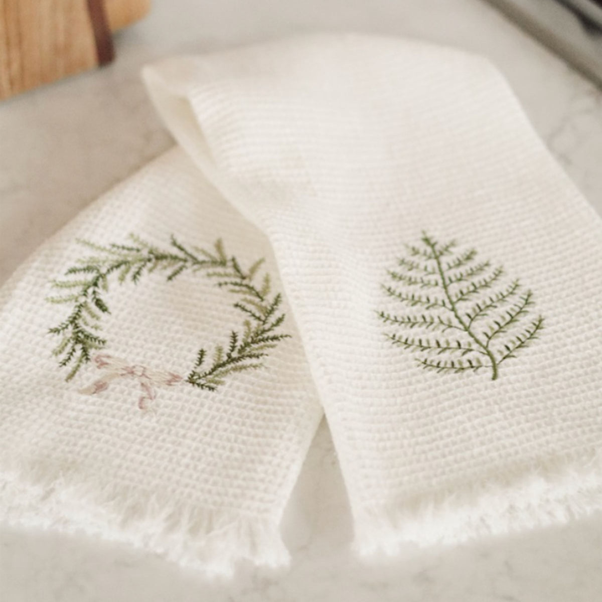 Embroidered Hand &amp; Dish Towel | Set of 2