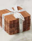 Scalloped Wood Coaster Set