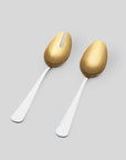 Fable Serving Spoons - Gold & White