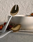 Fable Serving Spoons - Gold & White