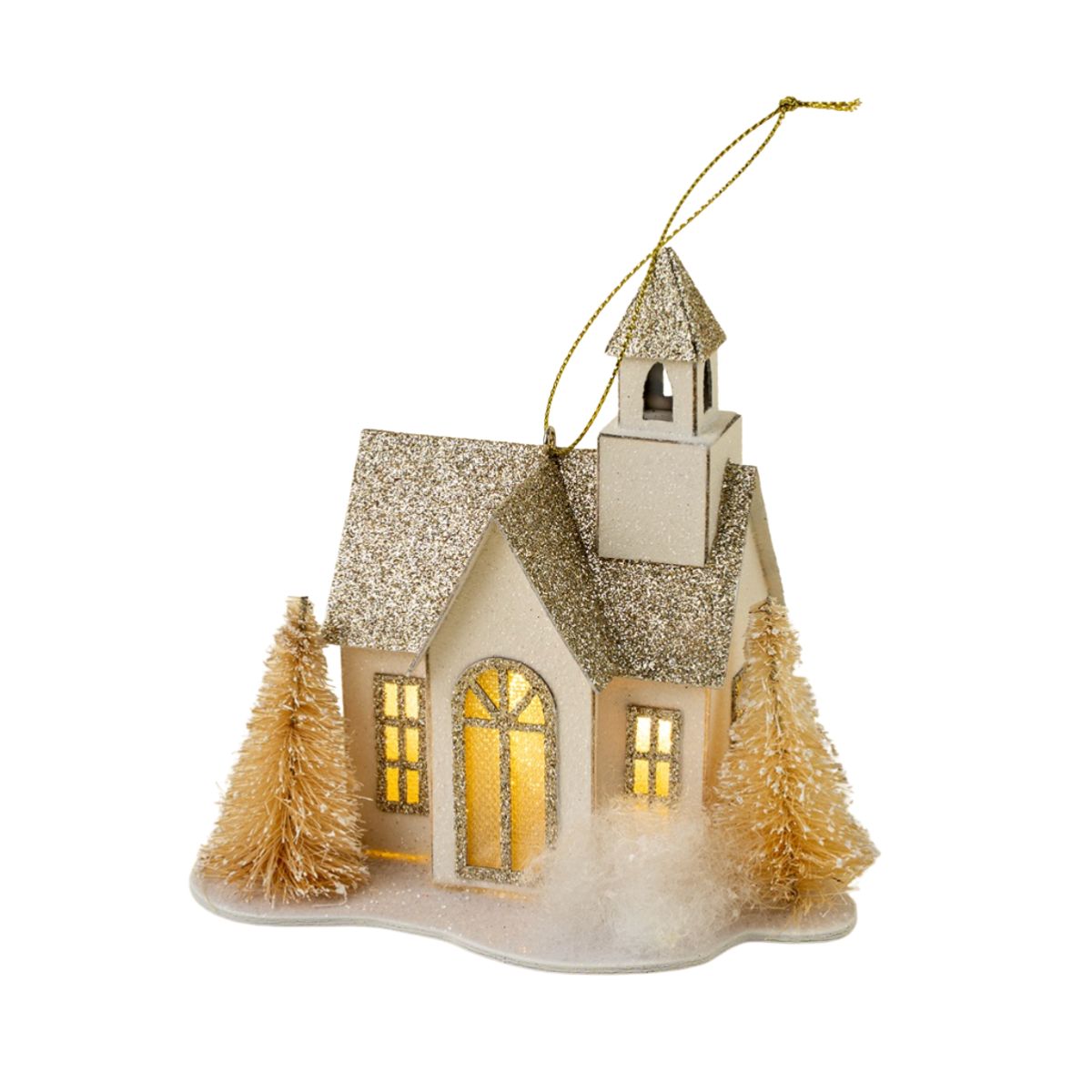 Glitter LED House Ornament