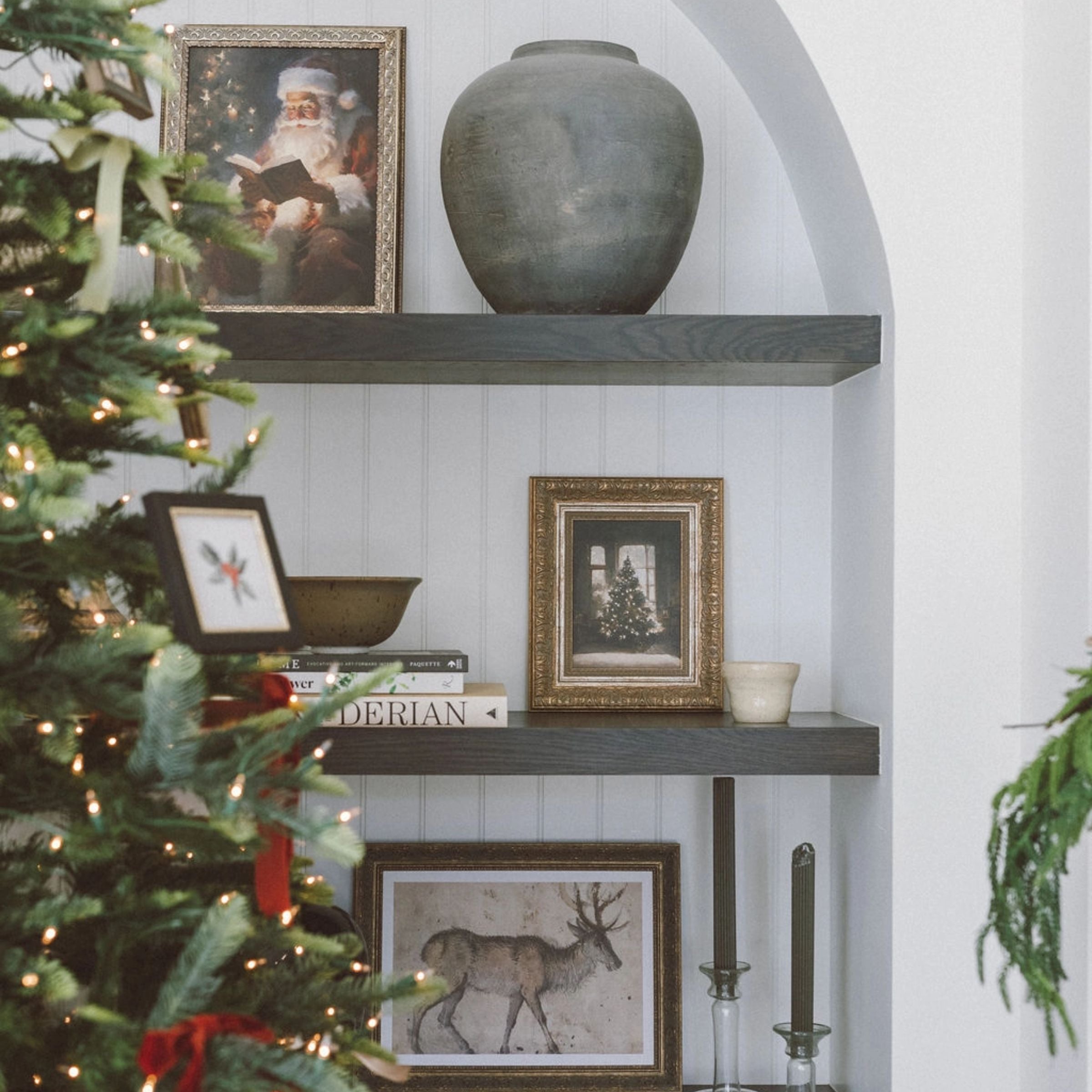 Glowing Christmas Tree Vintage Print