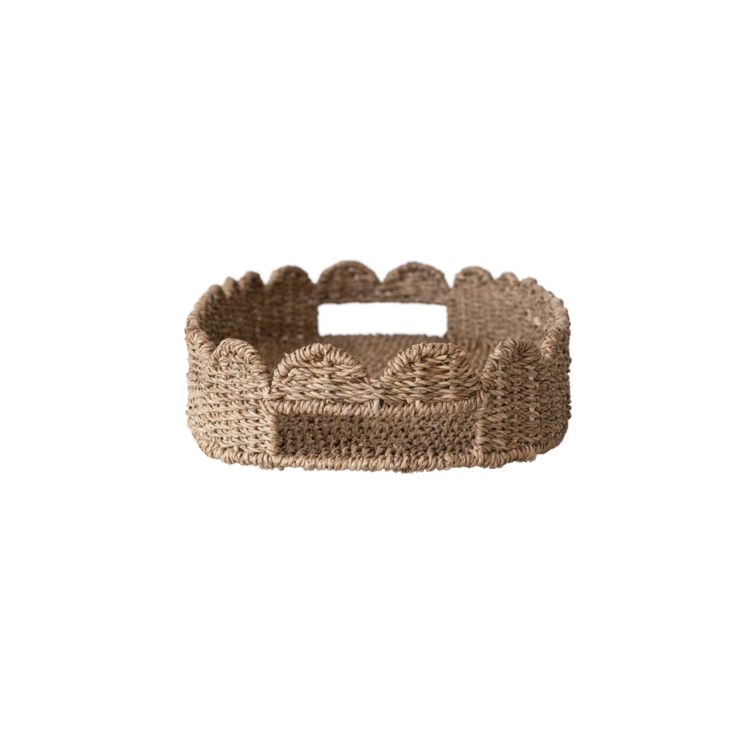 Hand-Woven Bankuan Scalloped Tray
