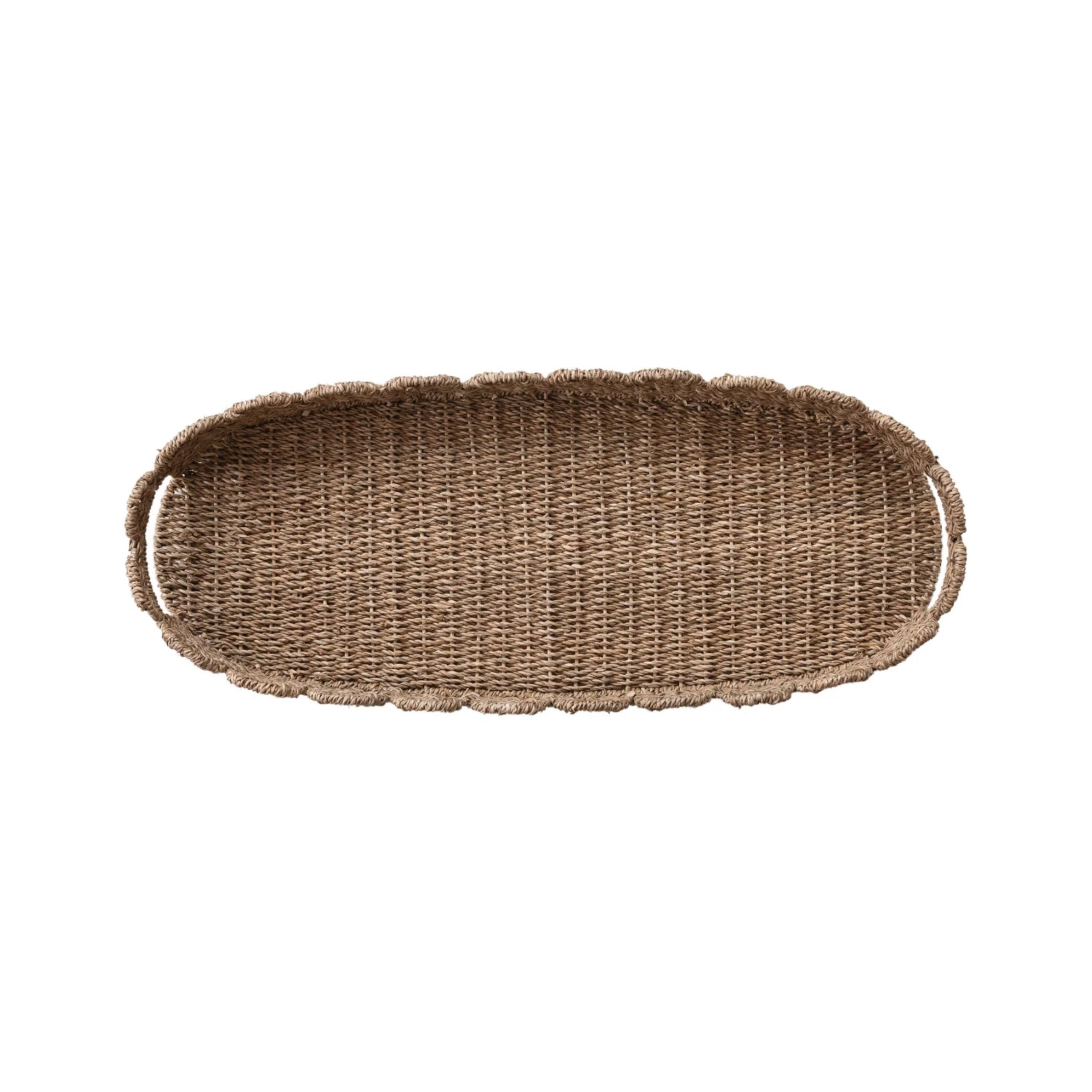 Hand-Woven Bankuan Scalloped Tray