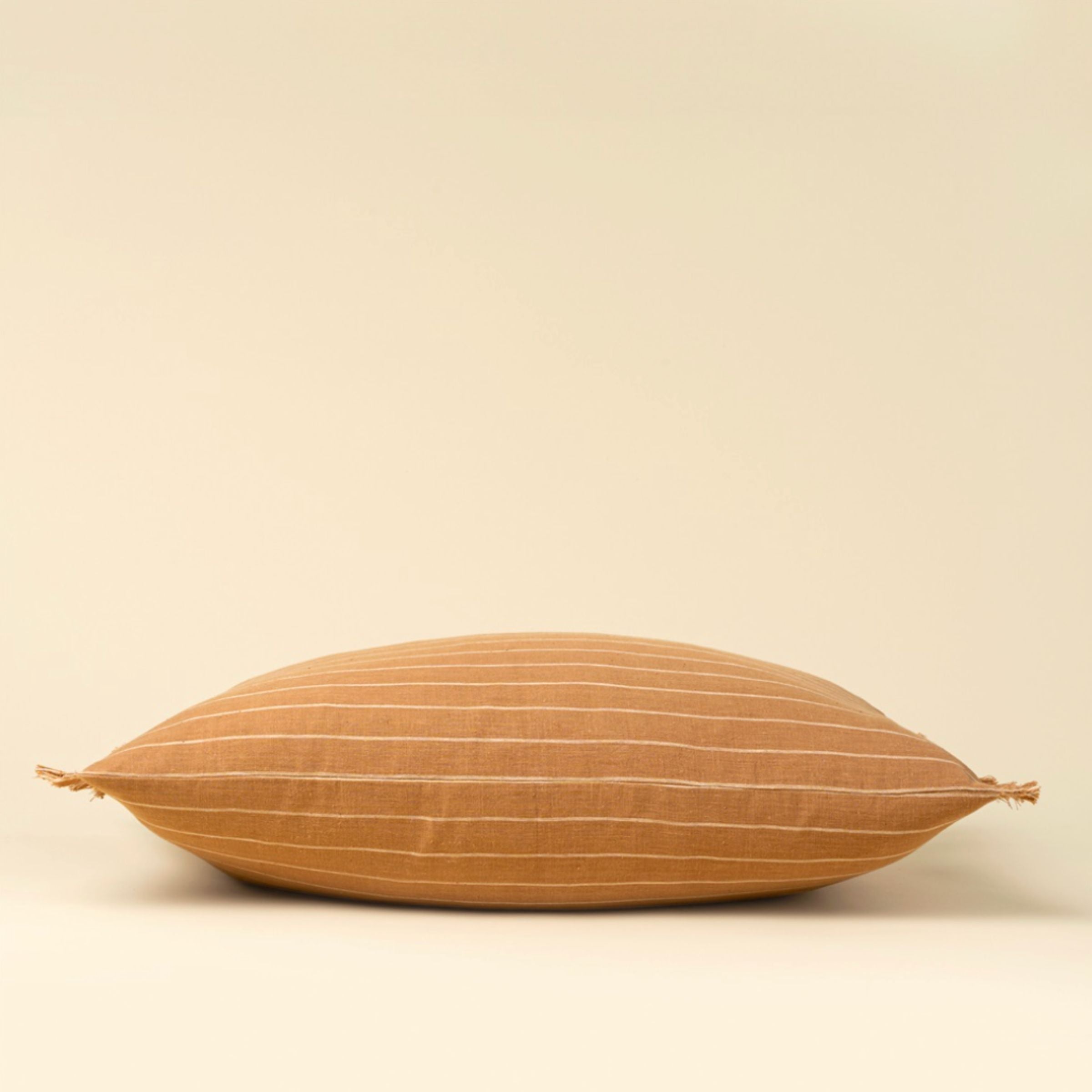 Handloom Striped Pillow | Terracotta