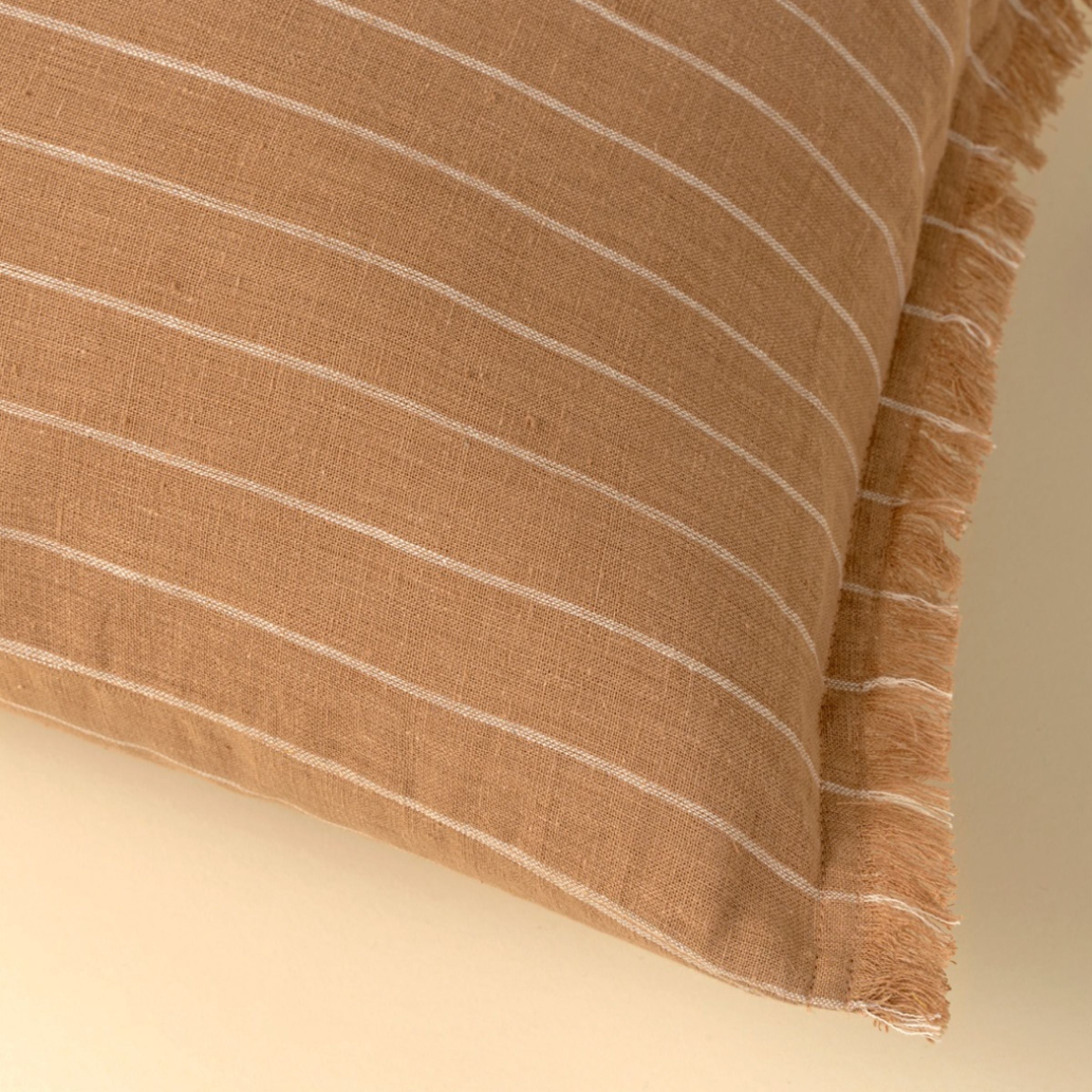 Handloom Striped Pillow | Terracotta