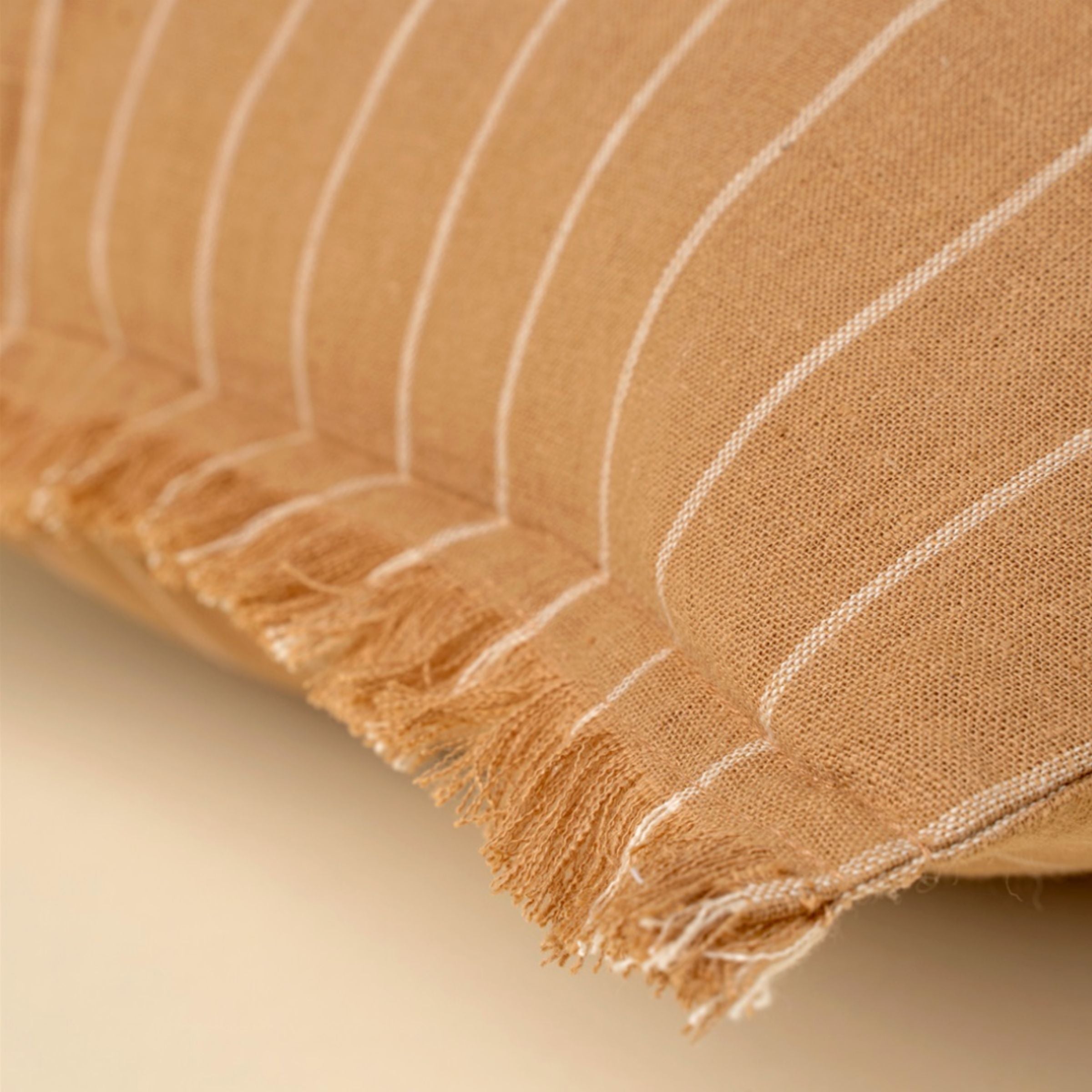 Handloom Striped Pillow | Terracotta