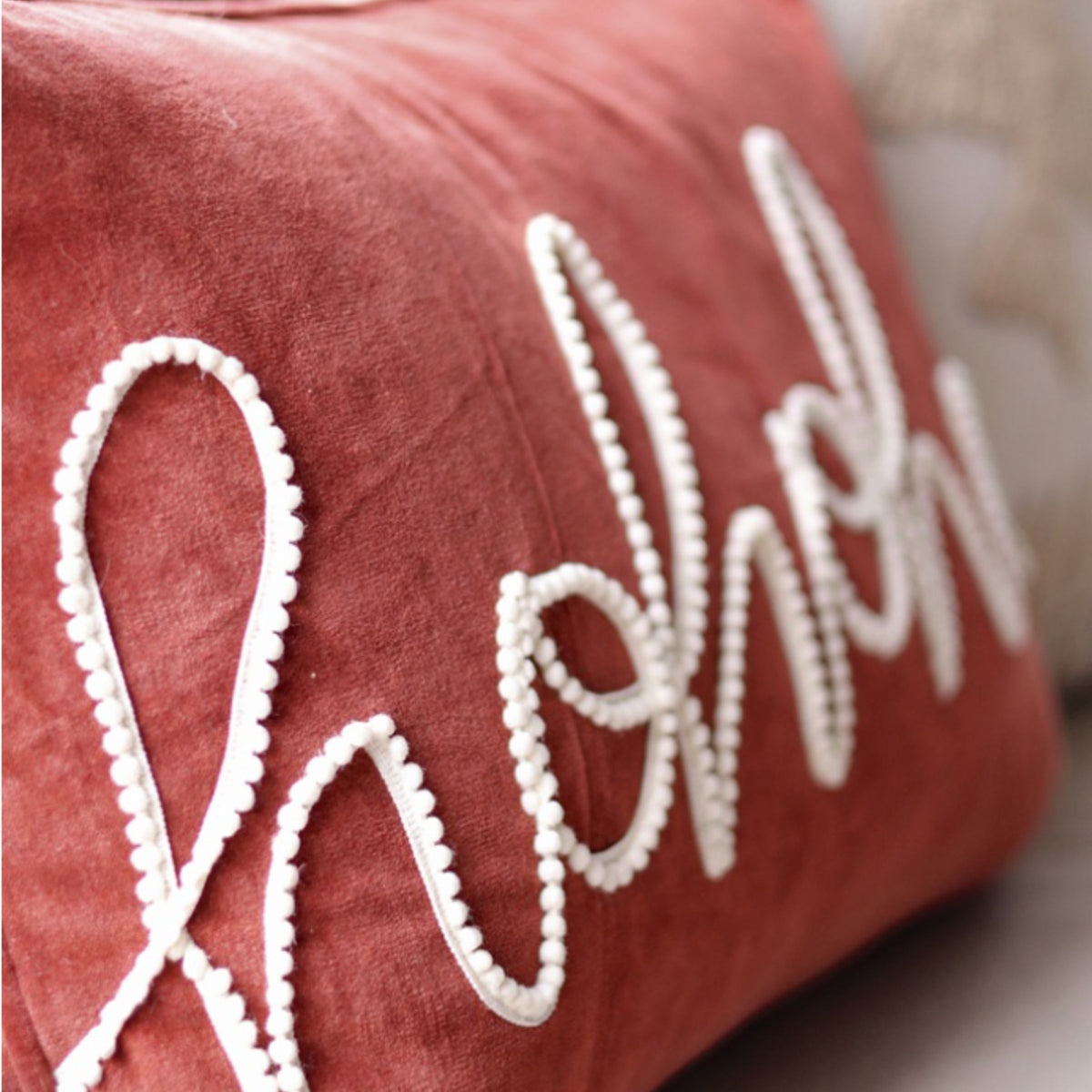 Ho Ho Ho Velvet Pillow