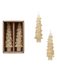 Tree Tapered Candle | Eggnog + Gold