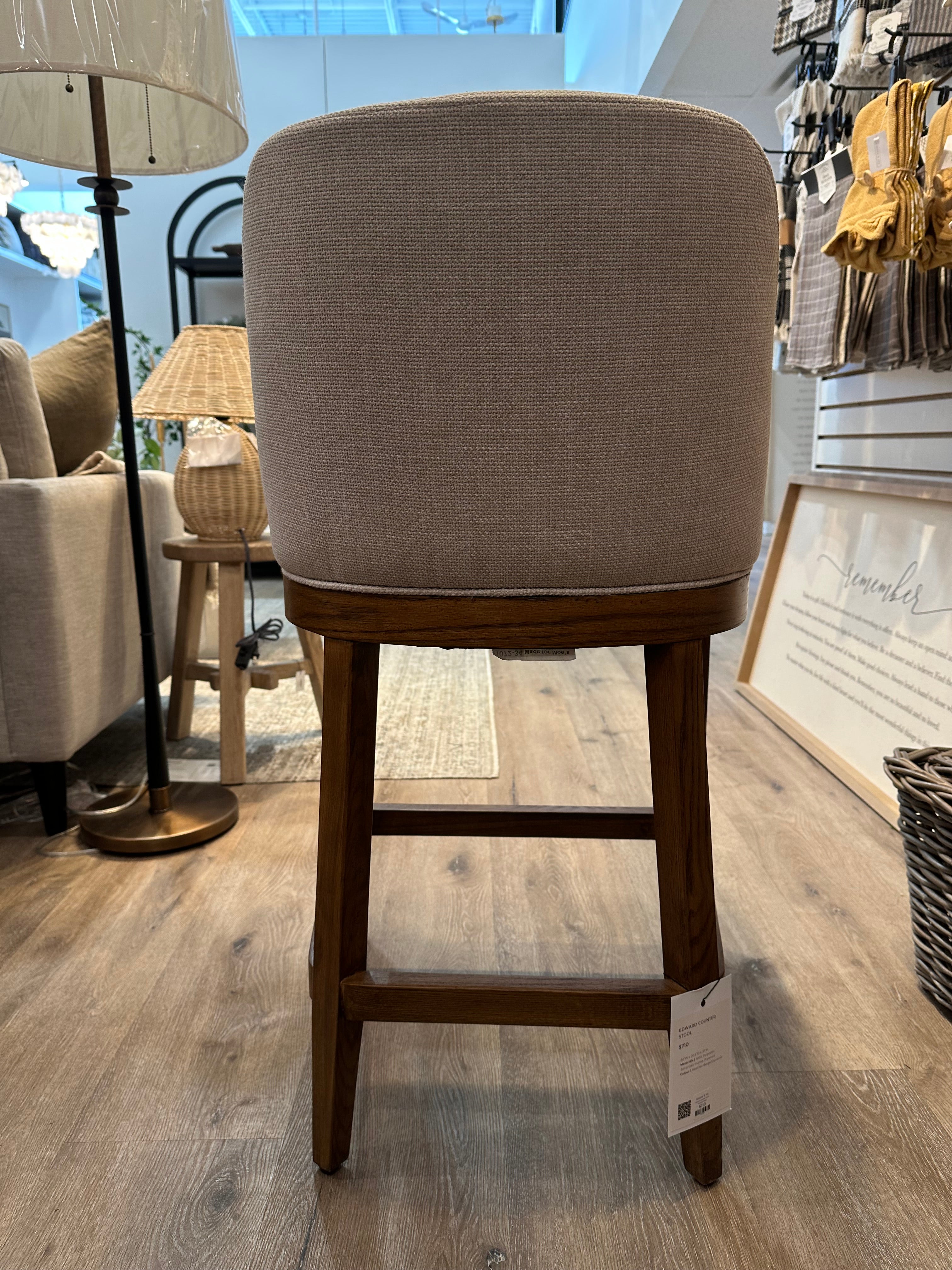Edward Counter Stool | Heather Beige | Floor Model
