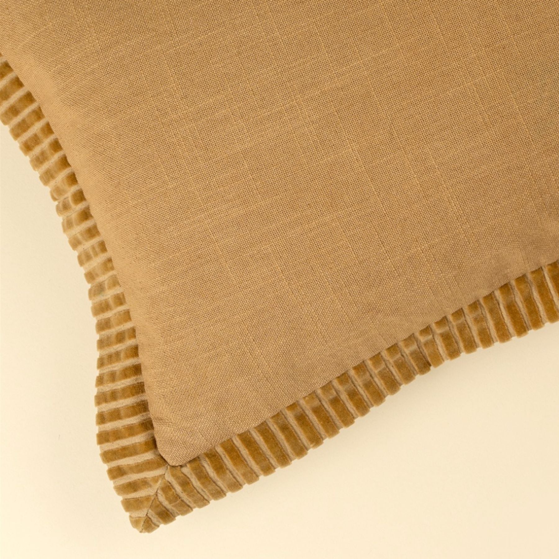 Corded Velvet Edge Pillow | Gold
