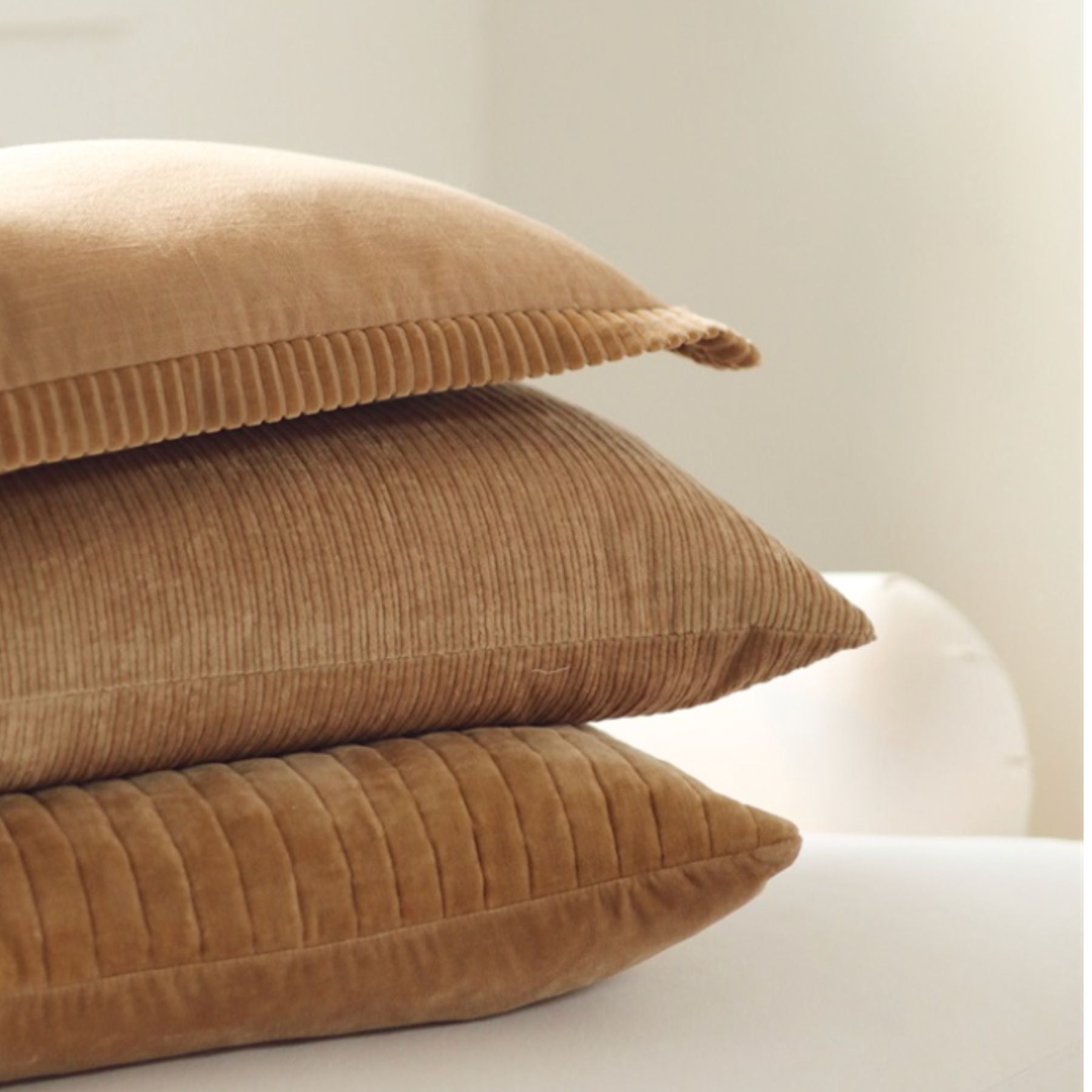 Corded Velvet Edge Pillow | Gold