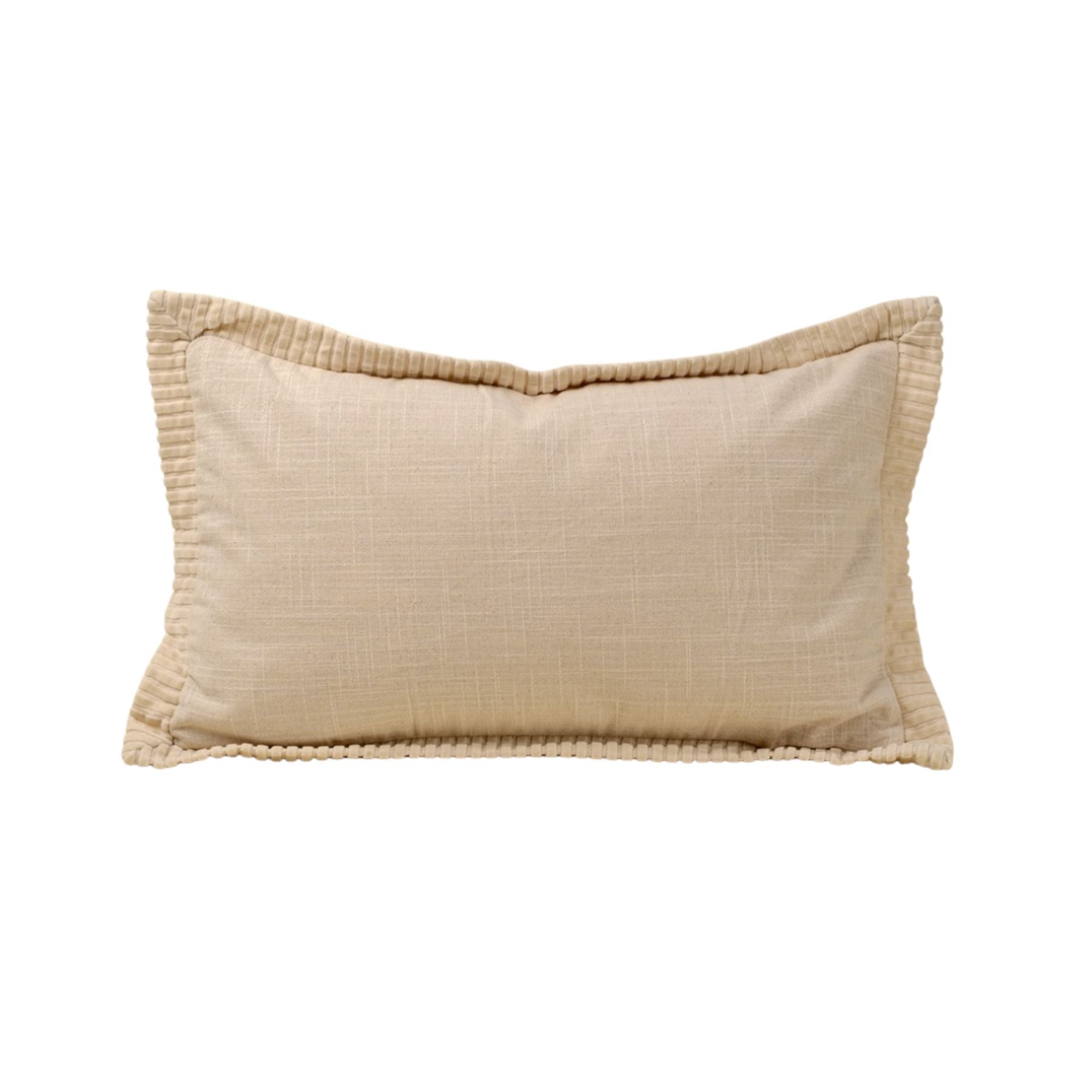 Corded Velvet Edge Pillow | Ivory