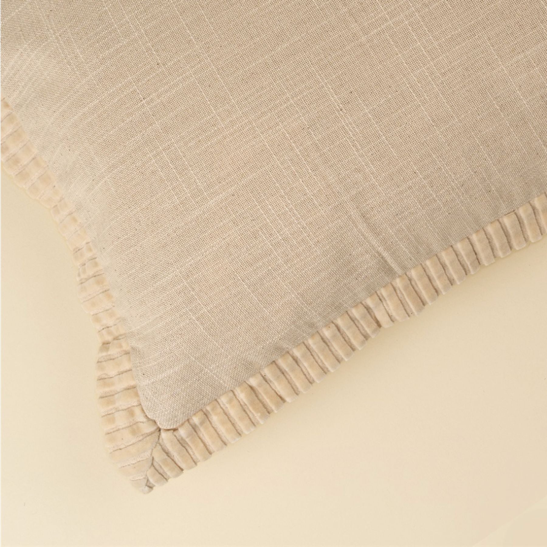 Corded Velvet Edge Pillow | Ivory