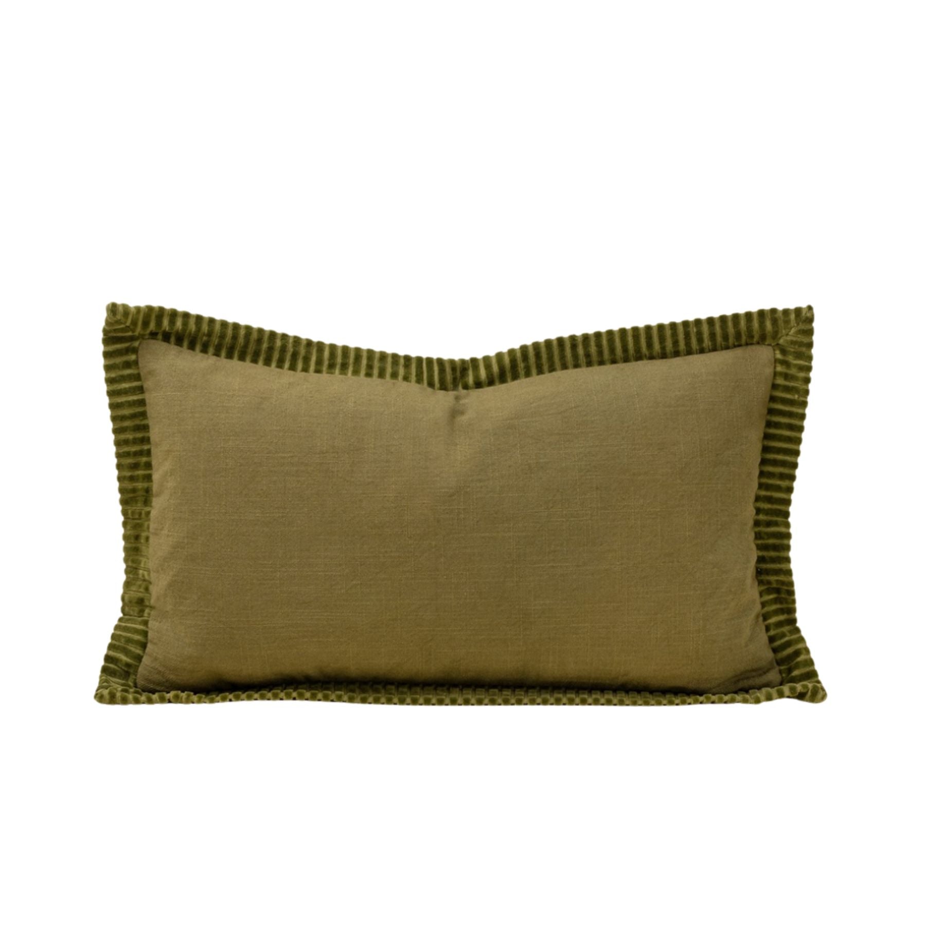 Corded Velvet Edge Pillow | Moss