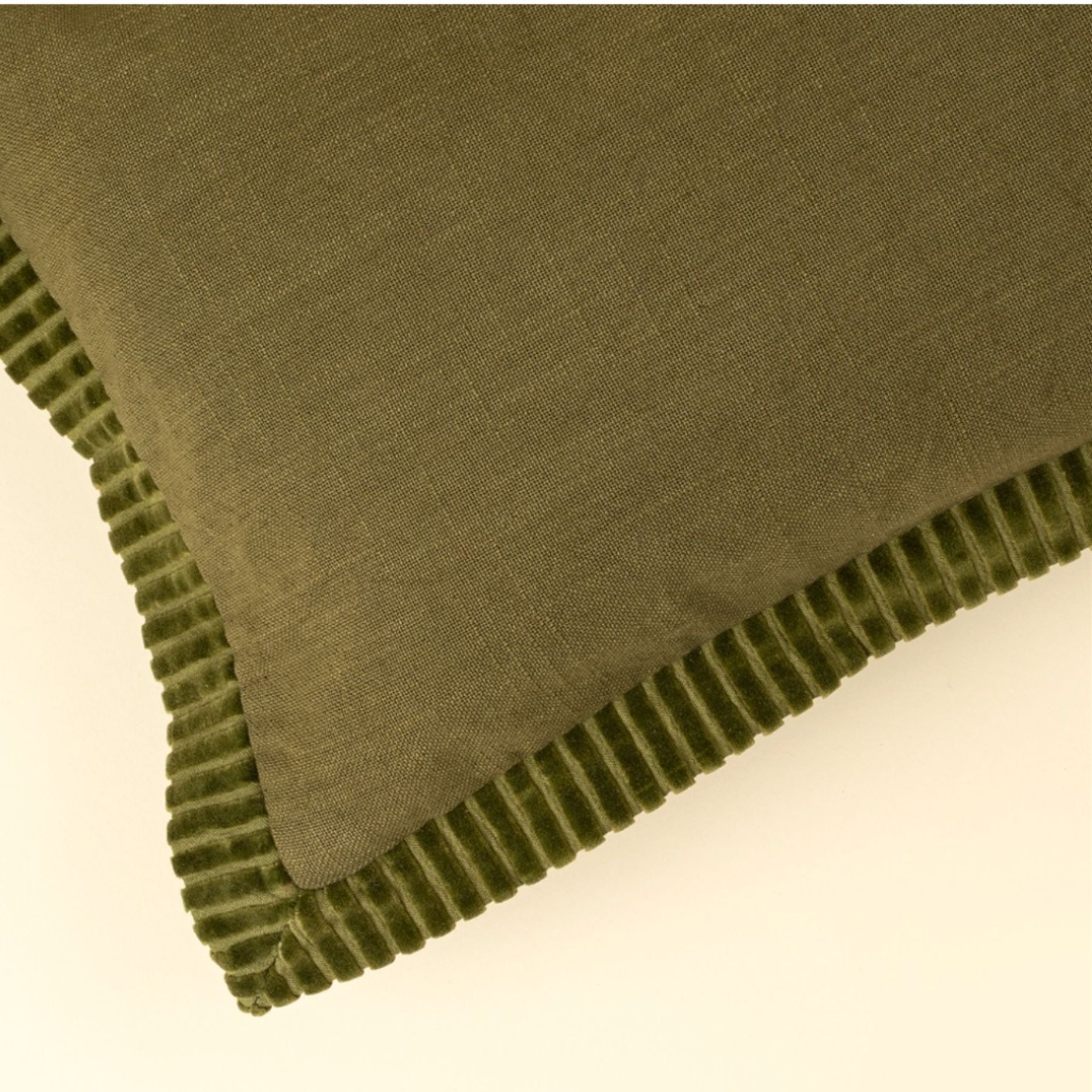 Corded Velvet Edge Pillow | Moss