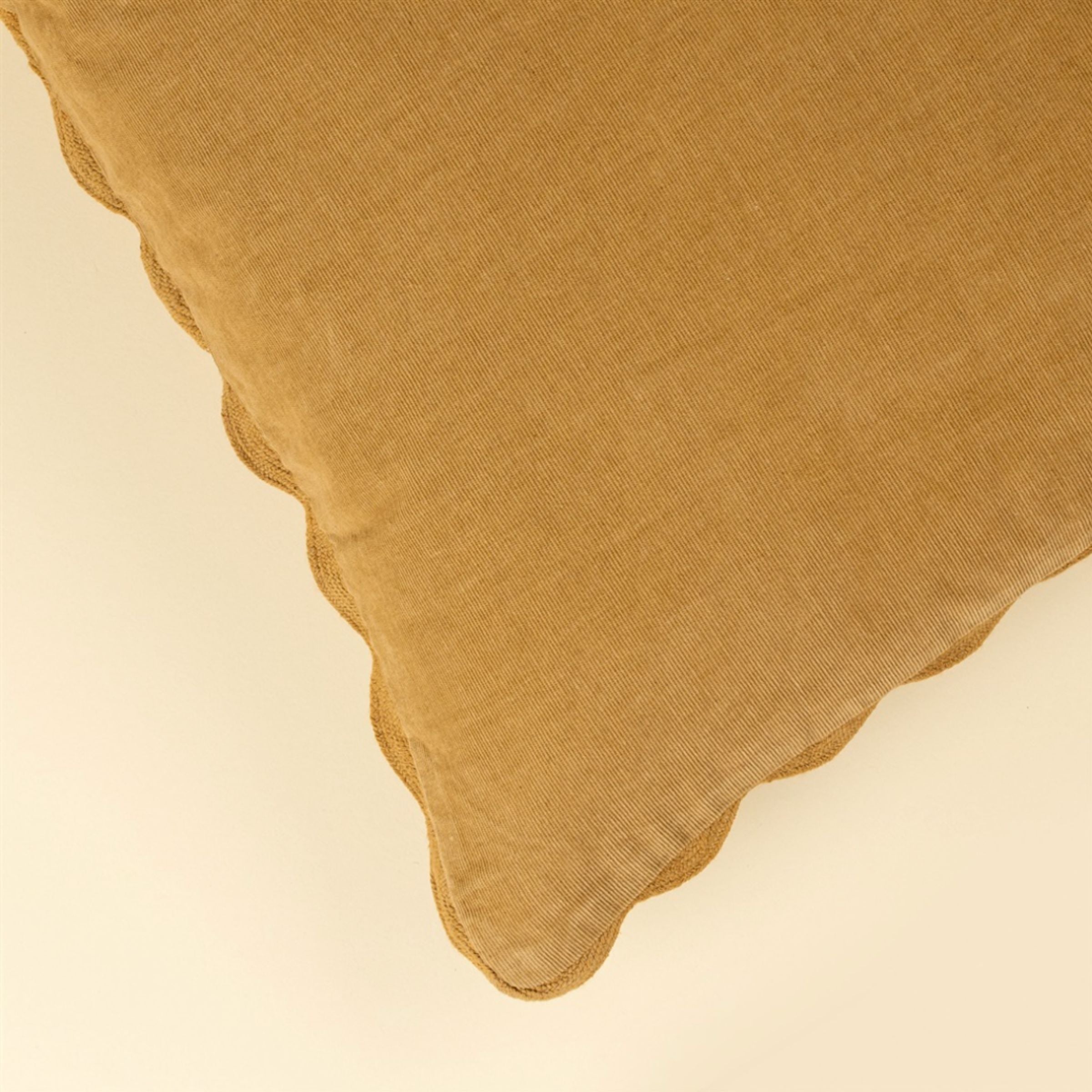 Corduroy Scallop Pillow | Gold