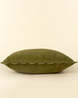 Corduroy Scallop Pillow | Moss