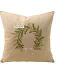 Embroidered Wreath Pillow