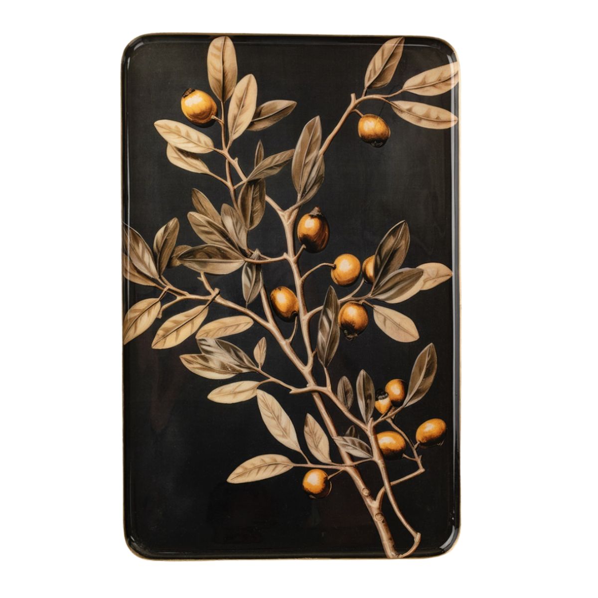 Golden Olive Enameled Tray