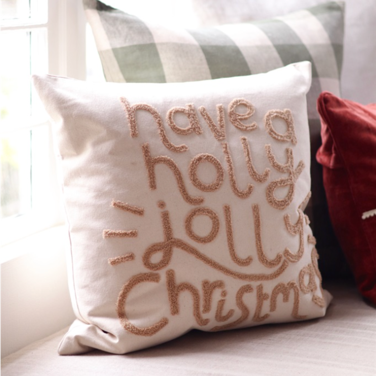Holly Jolly Christmas Pillow