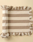 Ruffle Thick Stripe Table Runner | Beige