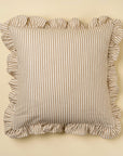 Ruffle Thin Stripe Pillow | Beige