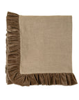 Velvet Ruffle Linen Throw