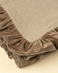 Velvet Ruffle Linen Throw