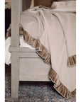 Velvet Ruffle Linen Throw