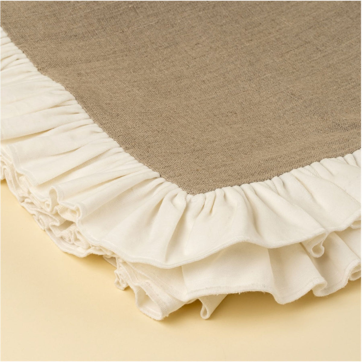 Velvet Ruffle Linen Throw