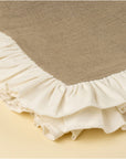 Velvet Ruffle Linen Throw