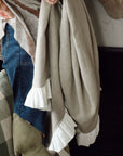 Velvet Ruffle Linen Throw