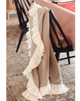 Velvet Ruffle Linen Throw