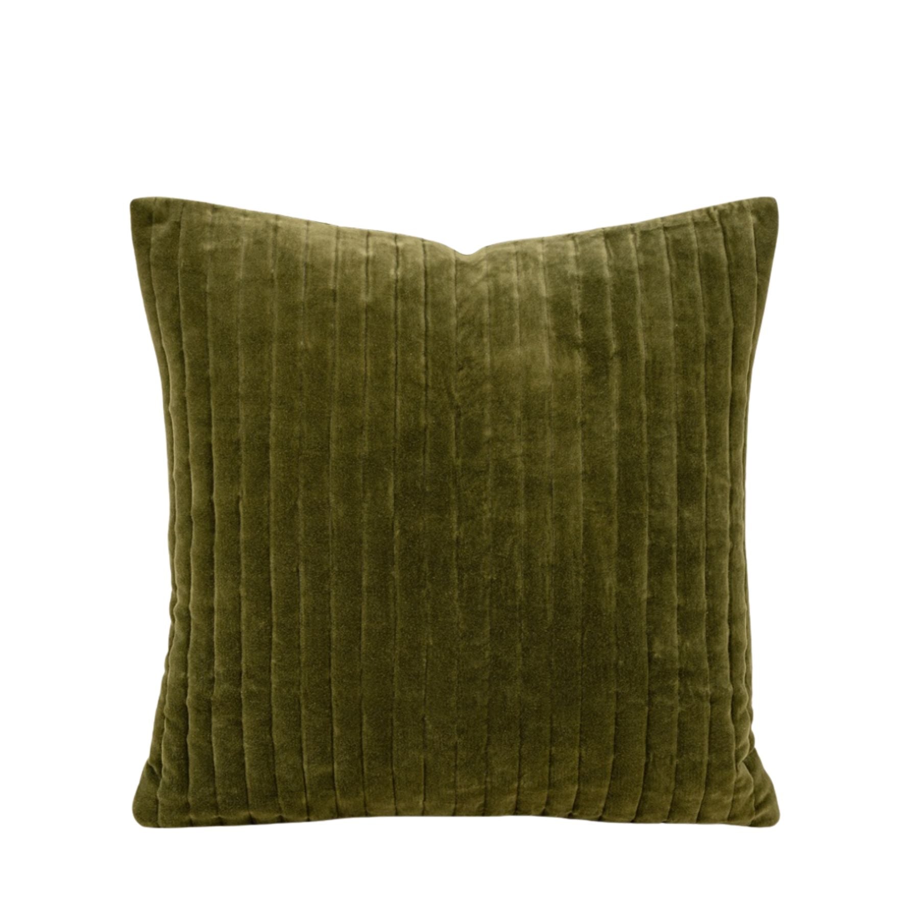 Velvet Stripe Pillow | Moss
