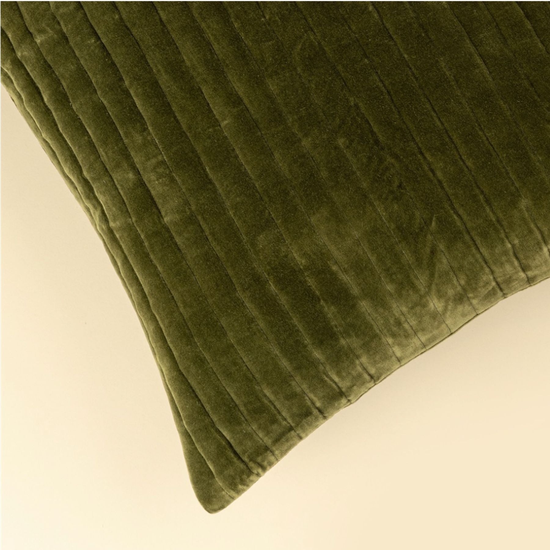Velvet Stripe Pillow | Moss