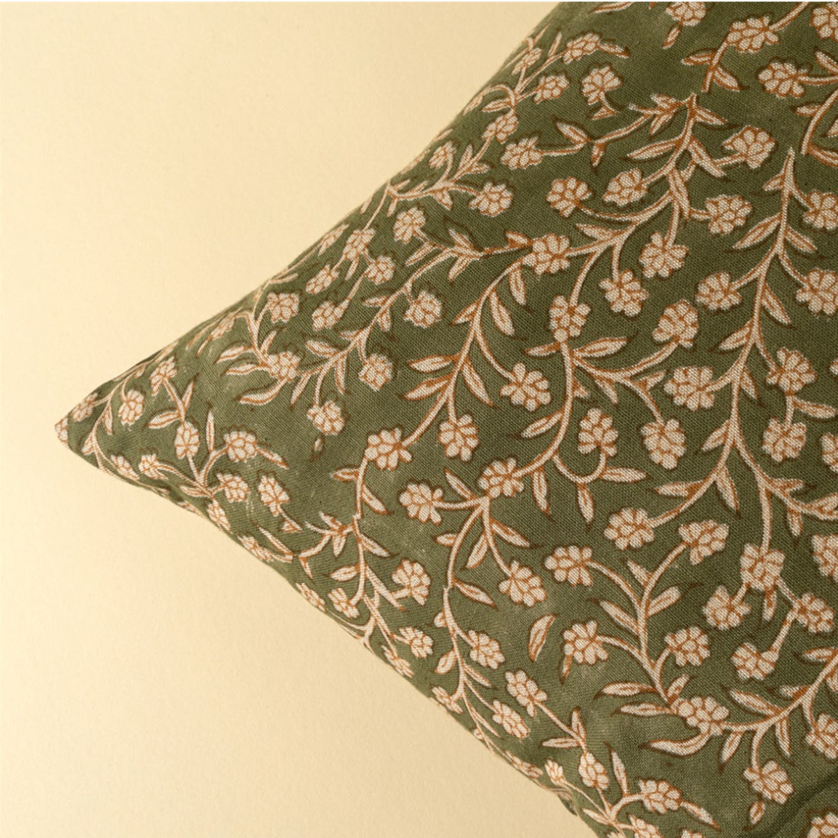 Wildvine Block Print Pillow | Olive