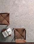Zarif Rug | Silver Blue/Tan