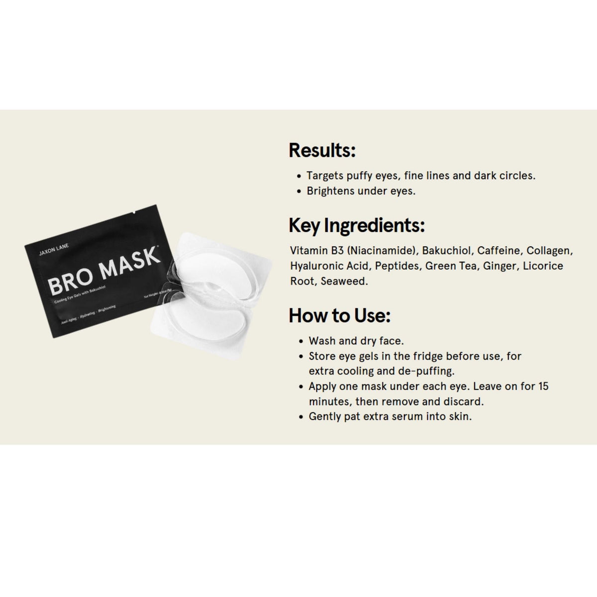 The Bro Mask Hydrogel Eye Patches