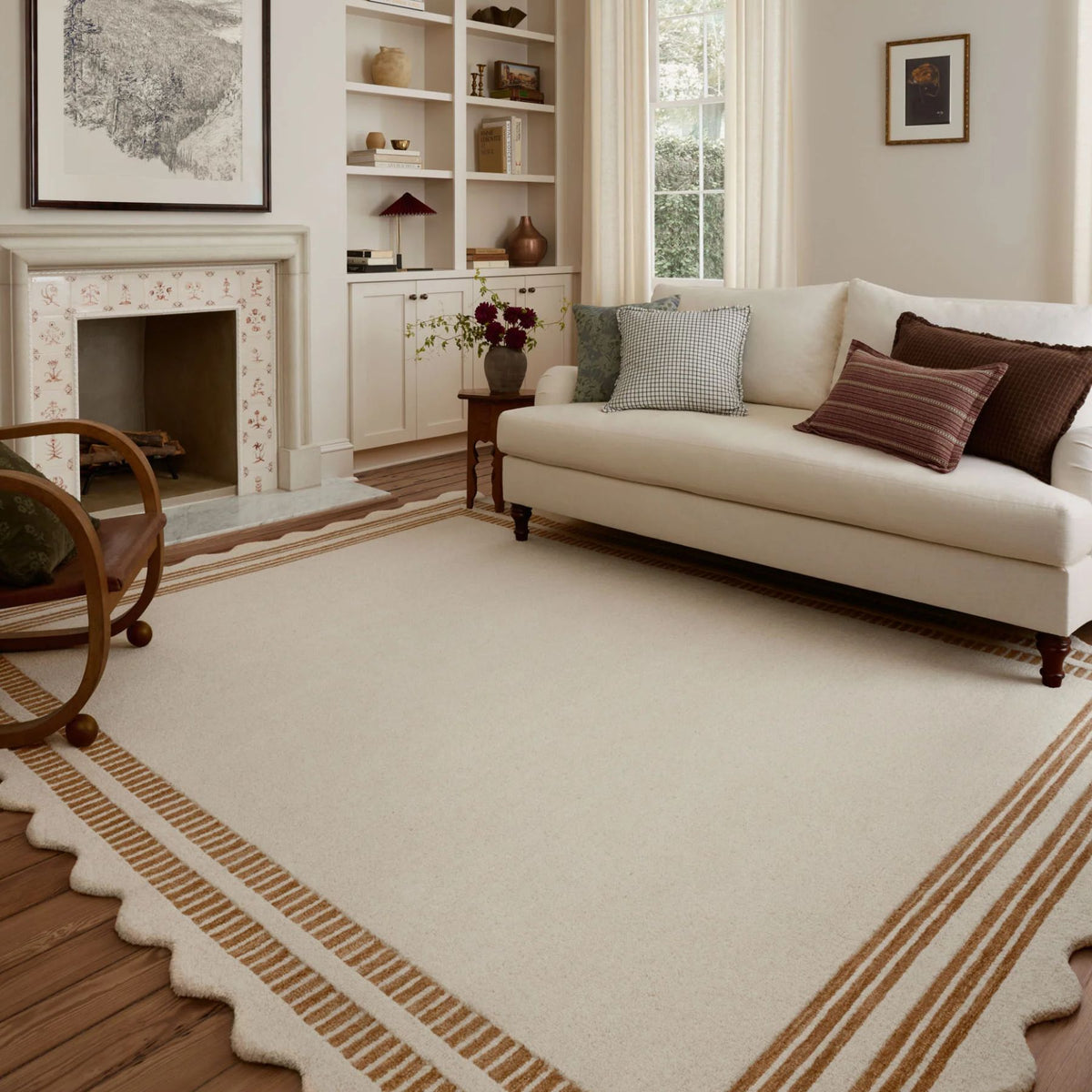 Loloi Scottie Rug | Ivory/Rust