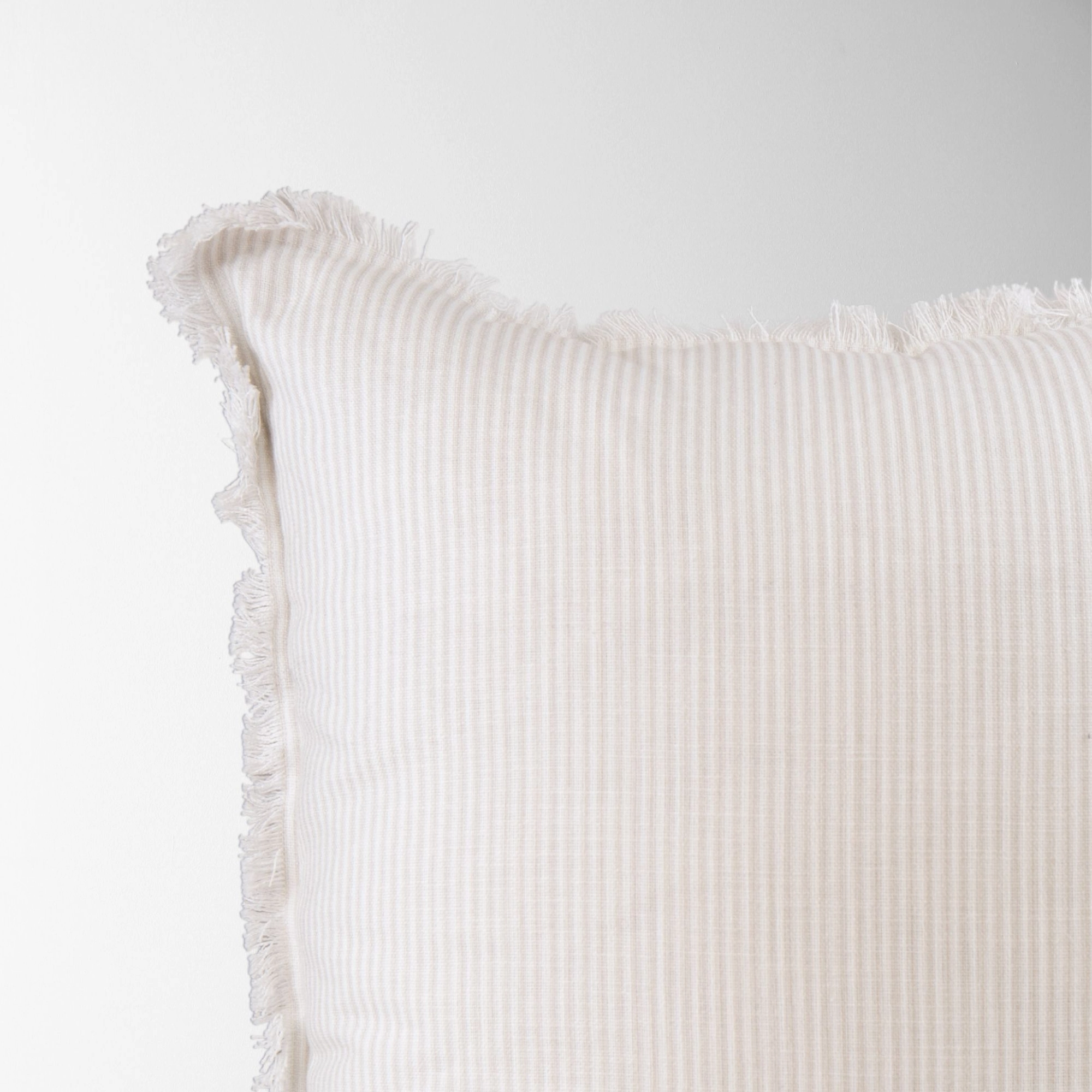Meredeth Pillow - Oyster + Cream Stripe