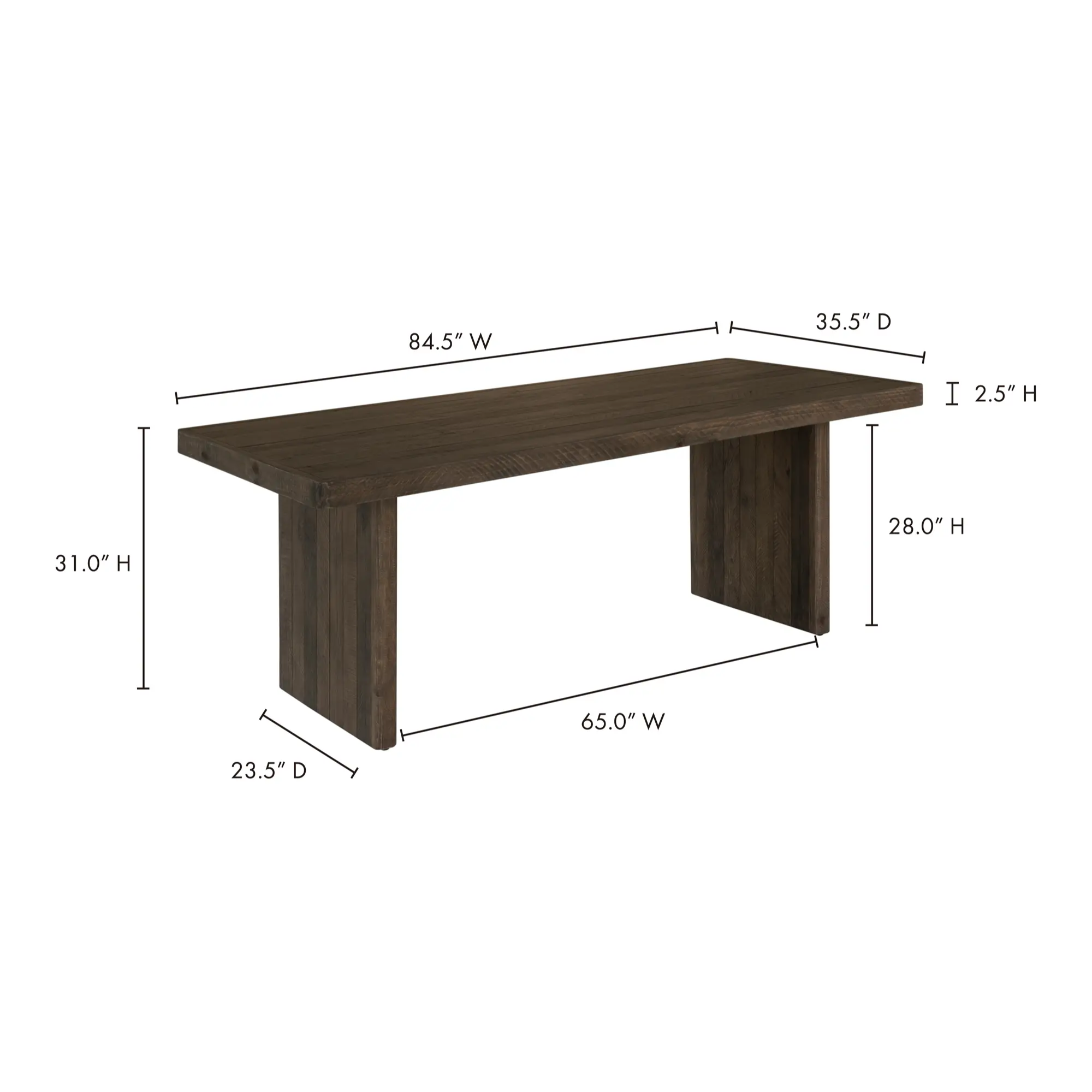 Monterey Dining Table | Aged Brown